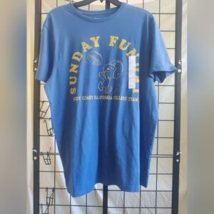 NWT Goodfellow & Co Men's Peanuts Snoopy Sunday Funday T-Shirt Blue Size Large